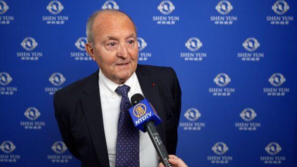 Jean-Paul Vallin, former senior officer, enjoyed Shen Yun at the Cité des Congrès in Nantes on Feb. 21, 2023. (NTD)