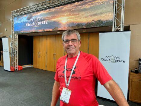 Bob McCoskrie, CEO of Family First New Zealand at the Church and State conference in Brisbane, Australia on March 4, 2023. (Daniel Teng/The Epoch Times)