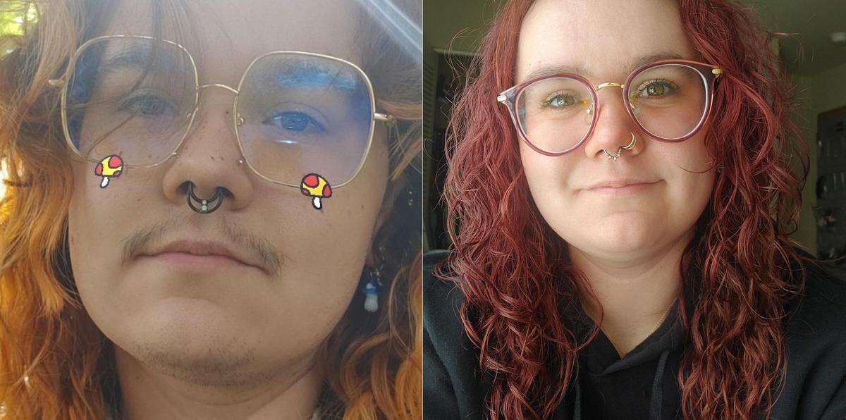 Prisha Mosely before and after her detransition. (Courtesy of Prisha Mosley)