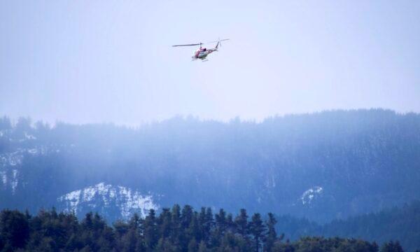"Operation Hay Drop" transports and delivers hay via helicopter to snow-stranded livestock in Humboldt County, Calif., on March 9, 2023. (Screenshot via Instagram/humboldtsheriff)