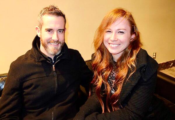 Adam Coady and Megan Wright attend a performance of Shen Yun Performing Arts at the Southern Alberta Jubilee Auditorium, in Calgary on March 10, 2023. (Lily Lu/The Epoch Times)