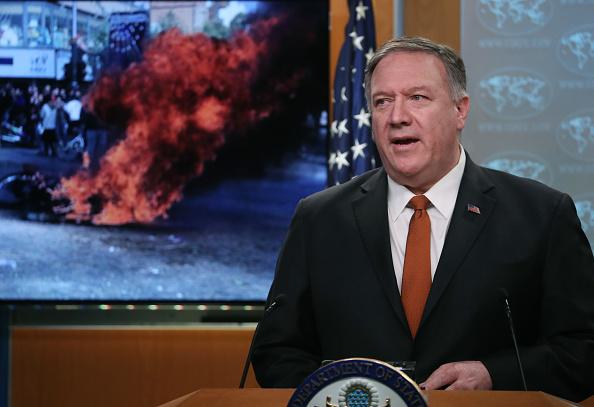 Former U.S. Secretary of State Mike Pompeo in the briefing room at the State Department, on November 26, 2019 in Washington, DC. (Mark Wilson/Getty Images)
