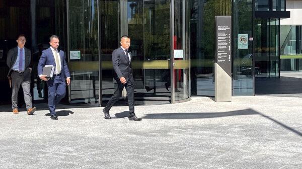 Chinese national Kang Zhao, 30, leaving the ACT Magistrates Court on March 9, 2023, after being fined $3,000 by the court for assaulting Falun Gong practitioner Nancy Dong during the Floriade Flower Festival in Oct. 2022. (Courtesy of Song Hua)
