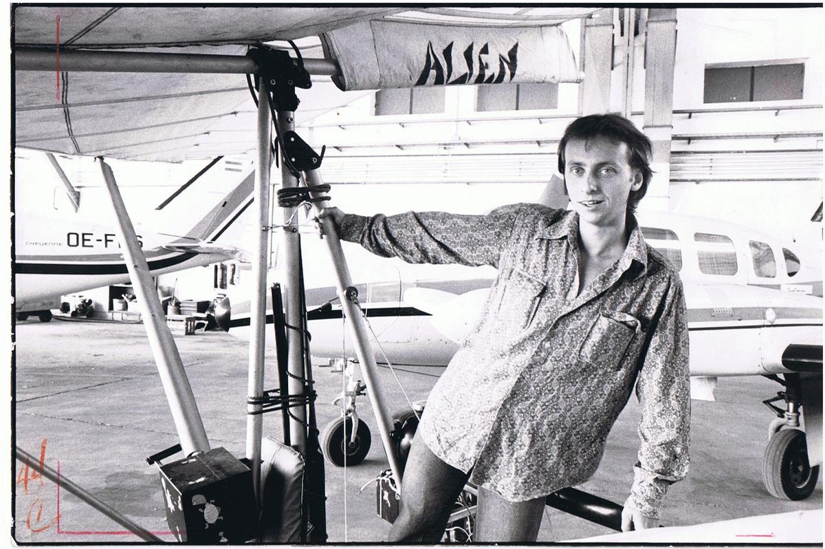 Ivo Zdarsky posing beside an aircraft as an engineering student, living in what was then Soviet Czechoslovakia. (Courtesy of Ivo Zdarsky)