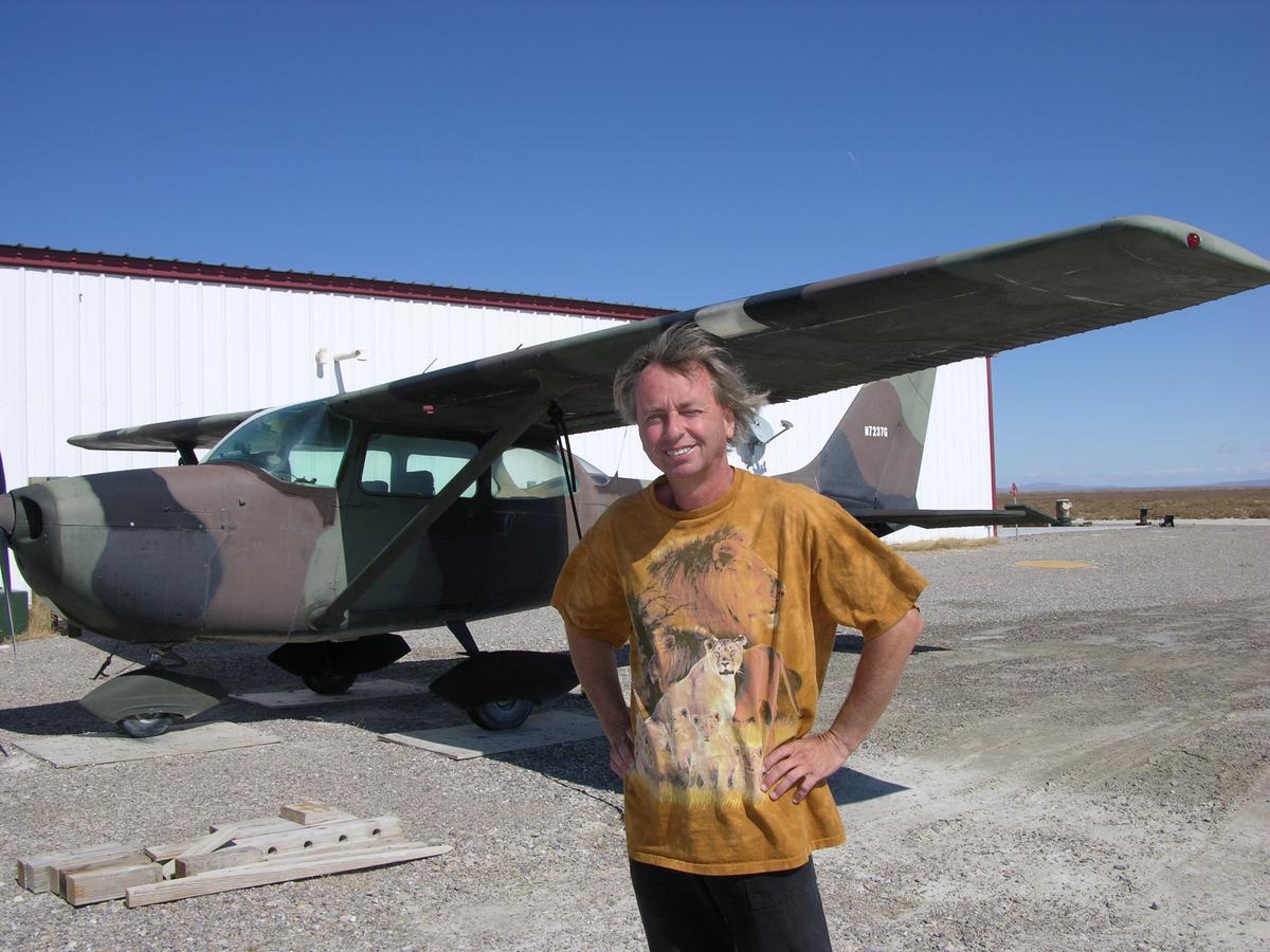 A recent photo of Ivo Zdarsky taken from his hangar home in Lucin, Utah. (Courtesy of Ivo Zdarsky)