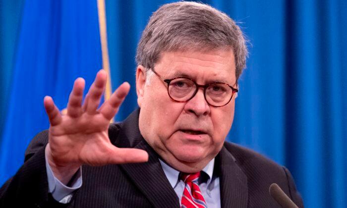 Former AG William Barr Says Trump’s First Amendment Defense in Jan. 6 Case Is ‘Not Valid’