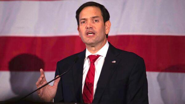 Sen. Marco Rubio (R-Fla.) speaks to supporters during an election-night party in Miami, Fla., on Nov. 8, 2022. (Saul Martinez/Getty Images)