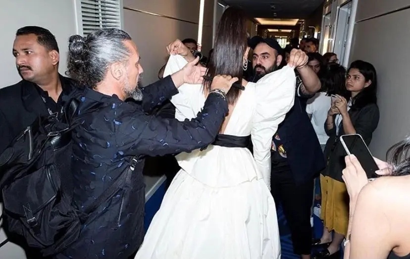 Gabriel Georgiou styled Bollywood actress, Deepika Padukone's hair for the Cannes film festival. (Courtesy of Gabriel Georgiou)