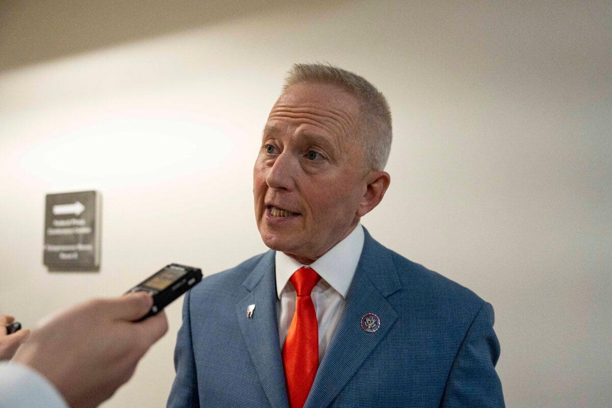 Rep. Jeff Van Drew (R-N.J.), Republican member of the House Judiciary Committee, attends the committee's "Victims of Violent Crime in Manhattan" field hearing at Jacob K. Javits Federal Building, in New York City on April 17, 2023. (Chung I Ho/The Epoch Times)