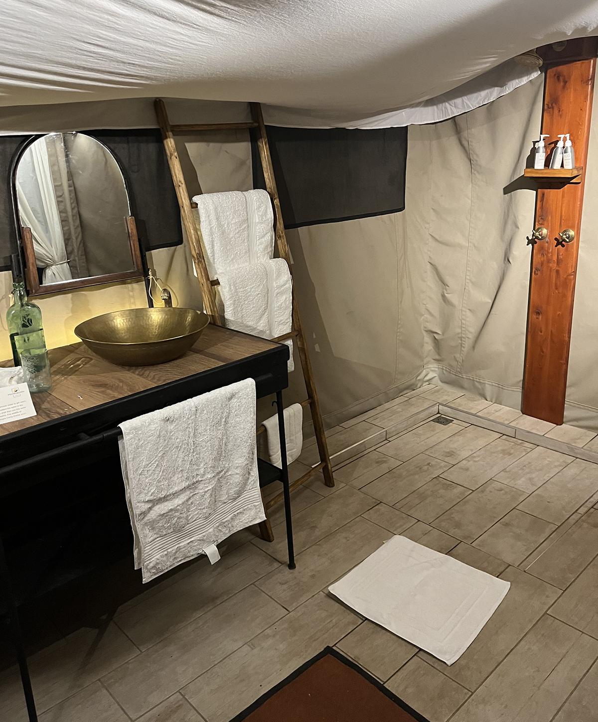 Each tent has hotel amenities that use solar power generated at the camp. (Colleen Thomas/TNS)