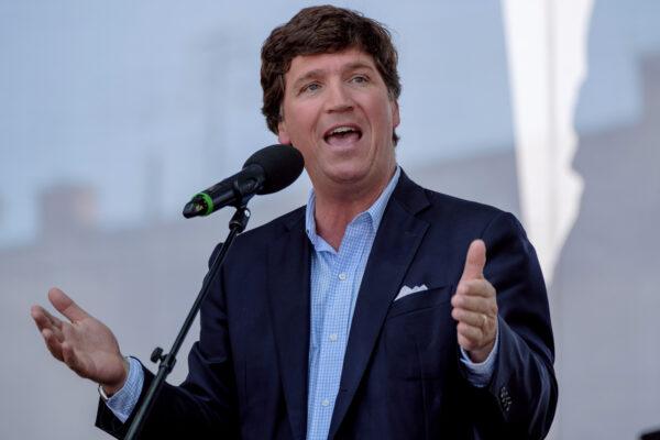 Tucker Carlson in Esztergom, Hungary, on Aug. 7, 2021. (Janos Kummer/Getty Images)