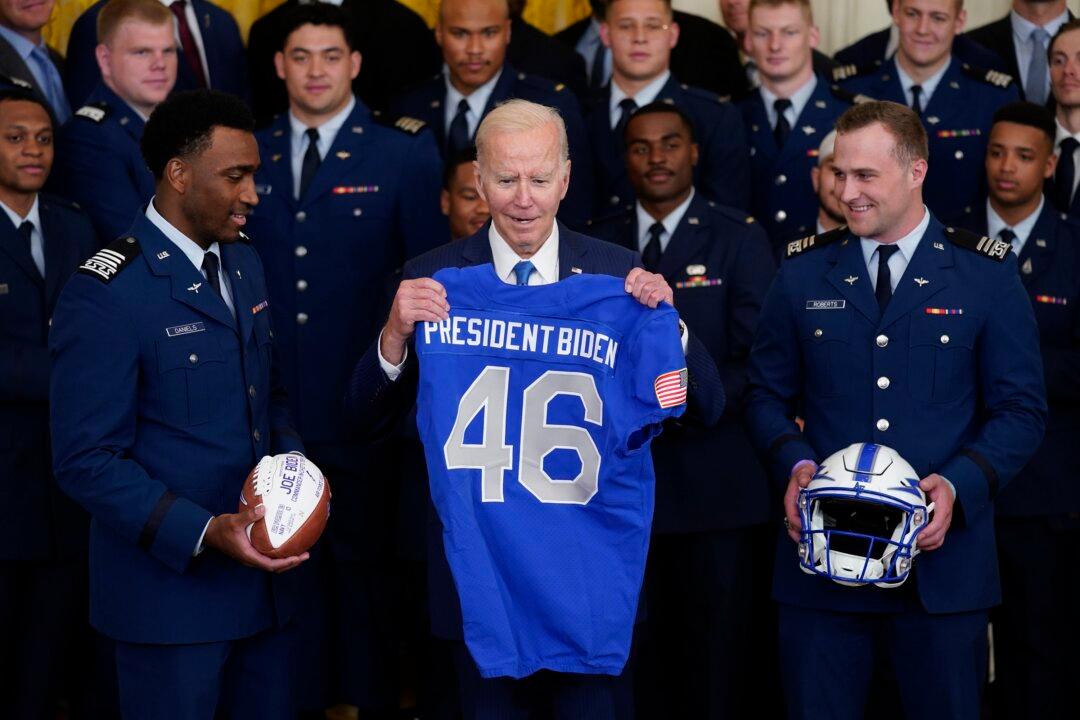 Biden Awards Football Trophy to Air Force Academy