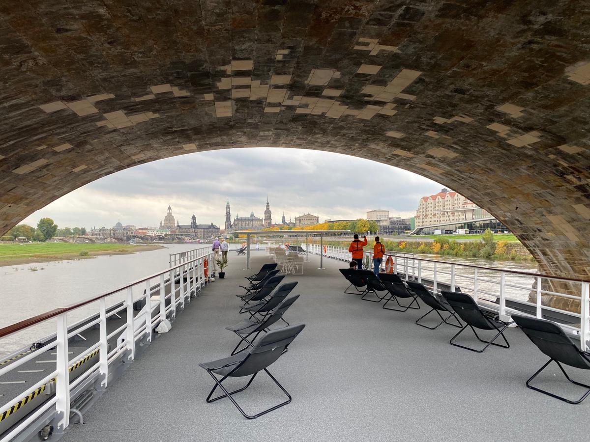 Visitors enjoy the Elbe River in Berlin. (Tim Johnson)
