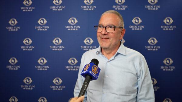 Laurent Barbot came to discover Shen Yun with his family on April 29, 2023, in Paris. (NTD)