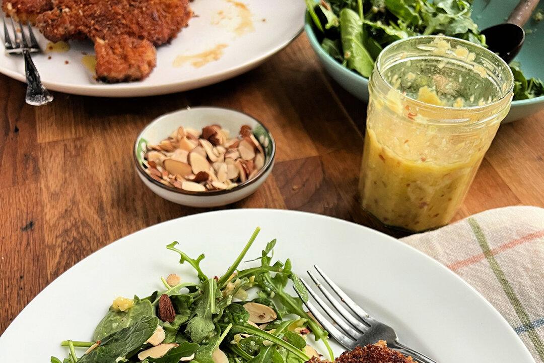Crispy Pork Chops With Arugula Salad