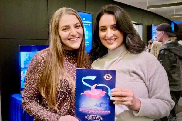 Carla Haroutonian (L) and Ava Levin attended Shen Yun Performing Arts at Sydney Lyric Theatre, in Sydney, Australia, on May 6, 2023. (Rebecca Zhu/The Epoch Times)
