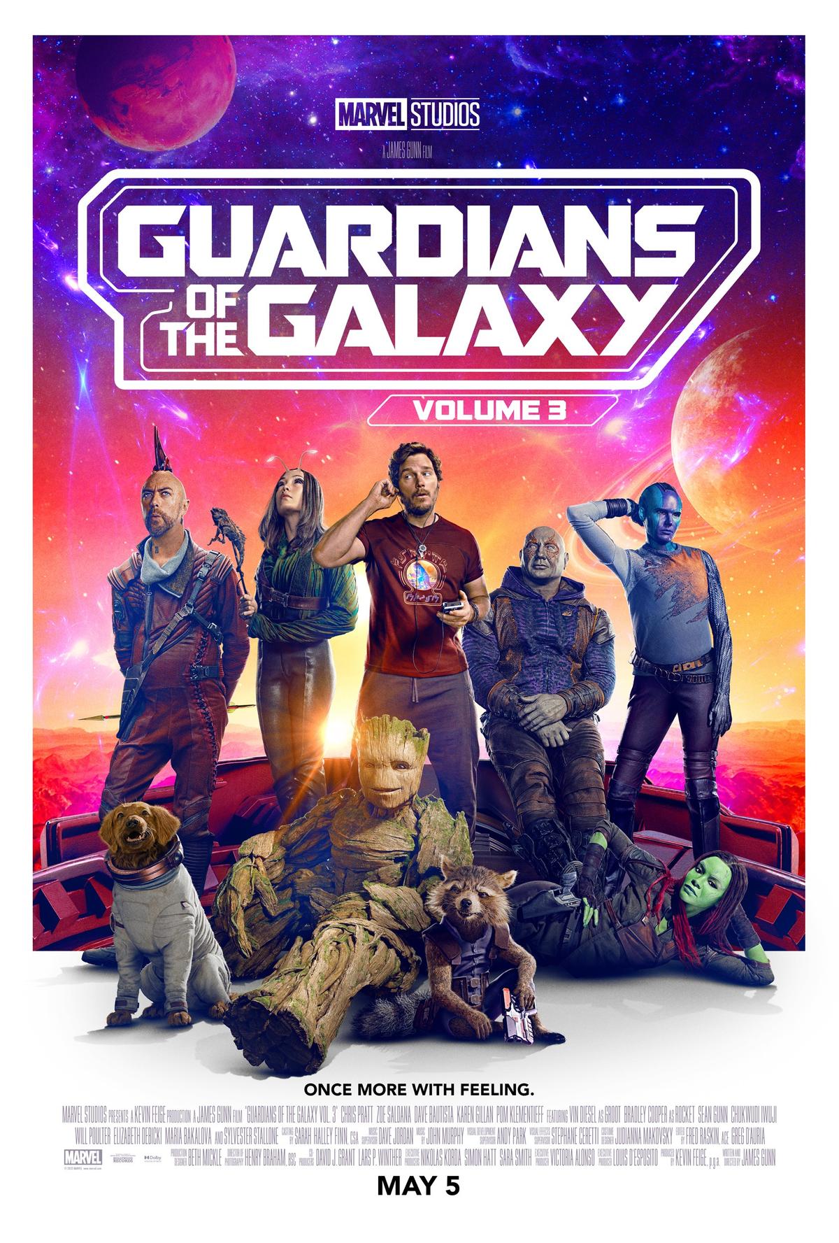 Movie poster for "Guardians of the Galaxy Vol. 3."