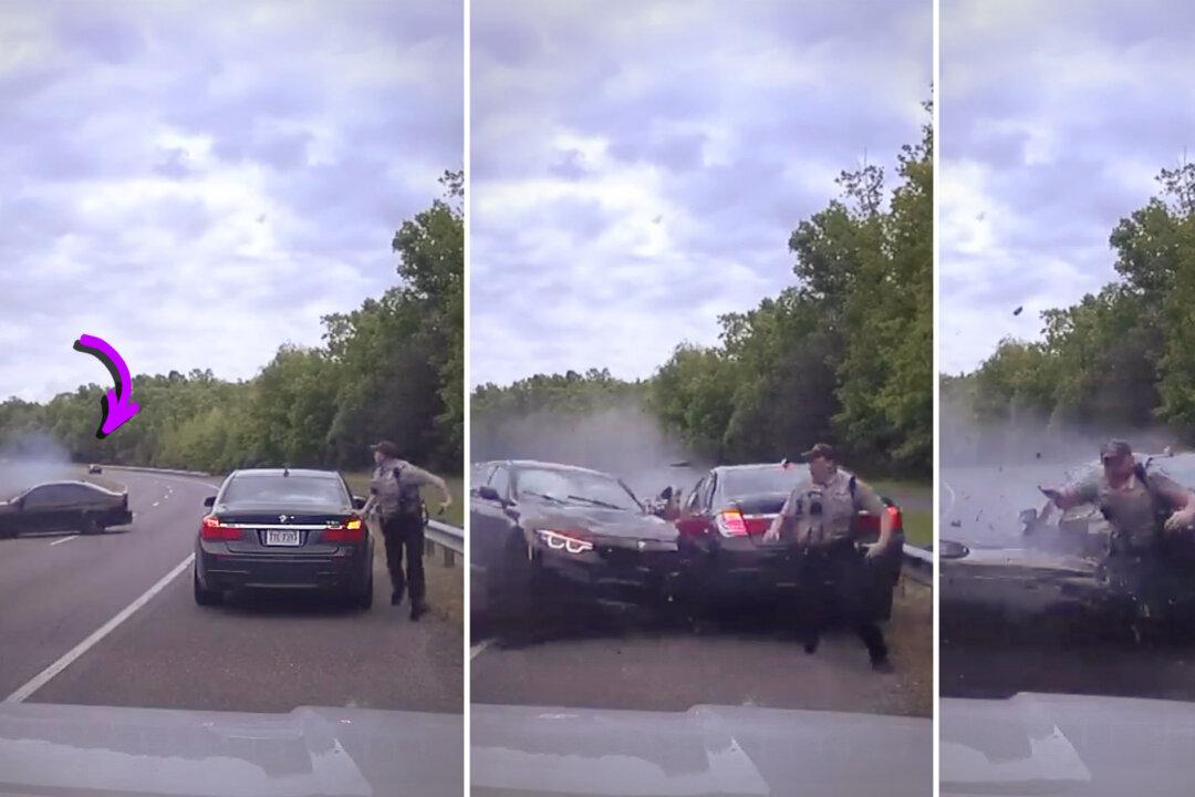 VIDEO Shows Hair-Raising Moment Oncoming Speeding Car Spins Out of Control, ‘Wraps Around’ Officer