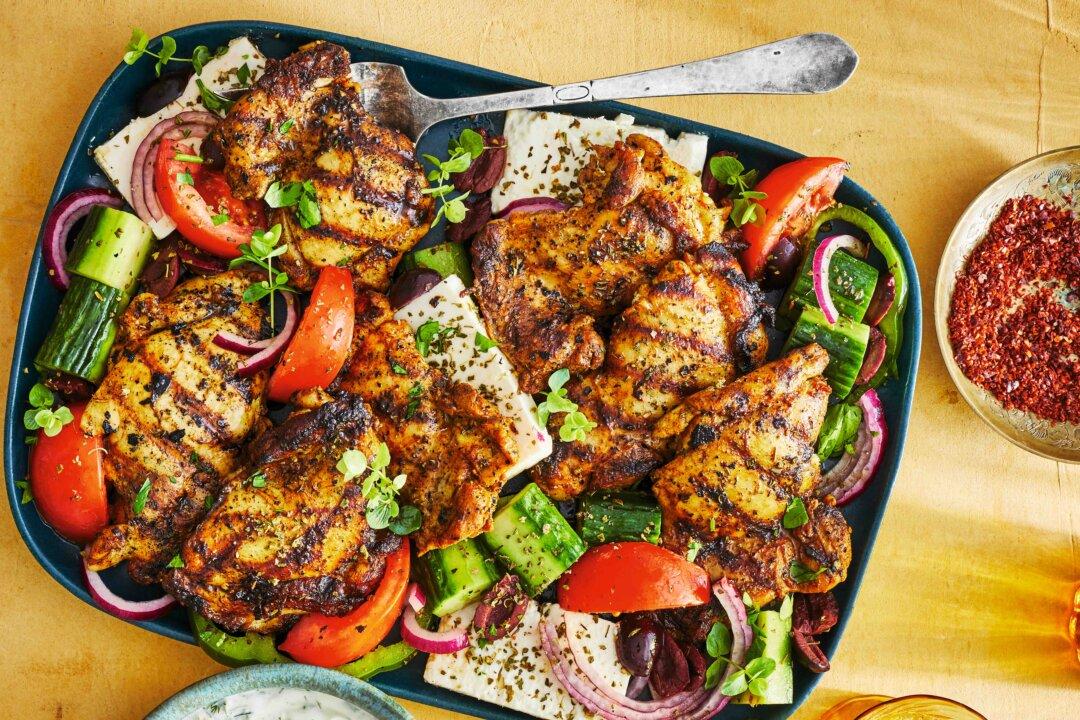 Charred Chicken Thighs With Dill Greek Yogurt Sauce