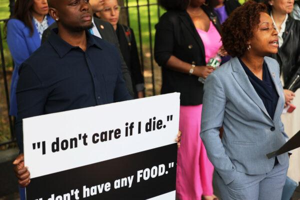 Councilmember Selvena N. Brooks-Powers speaks during a press conference at Park Row in New York City on May 11, 2023. (Michael M. Santiago/Getty Images)