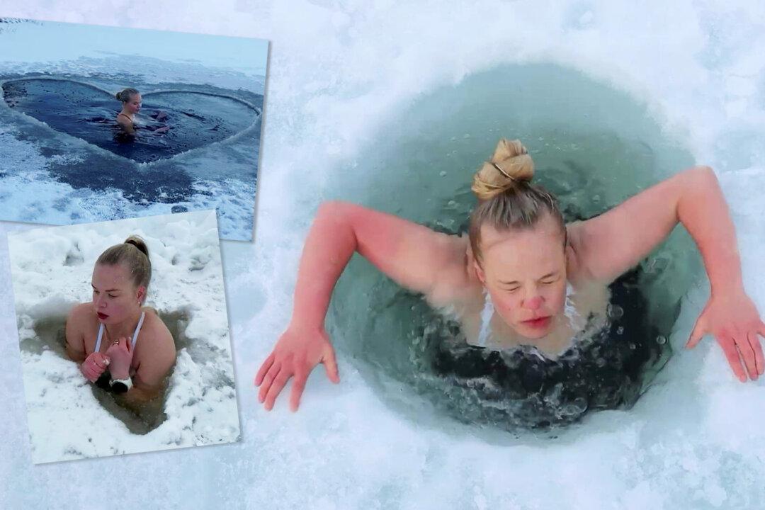 Woman Starts Her Day With a Swim in a Minus 4-Degree Lake for Better Health and Happiness