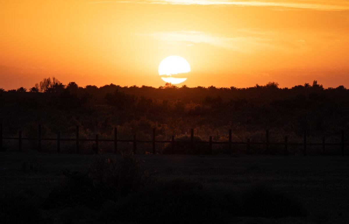 A border wall area outside of Yuma, Ariz., on May 18, 2023. (John Fredricks/The Epoch Times)