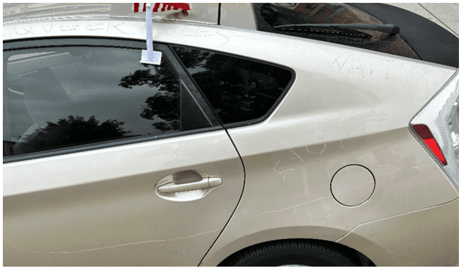 Car Vandalized With Pro-LGBT Messages in Glendale