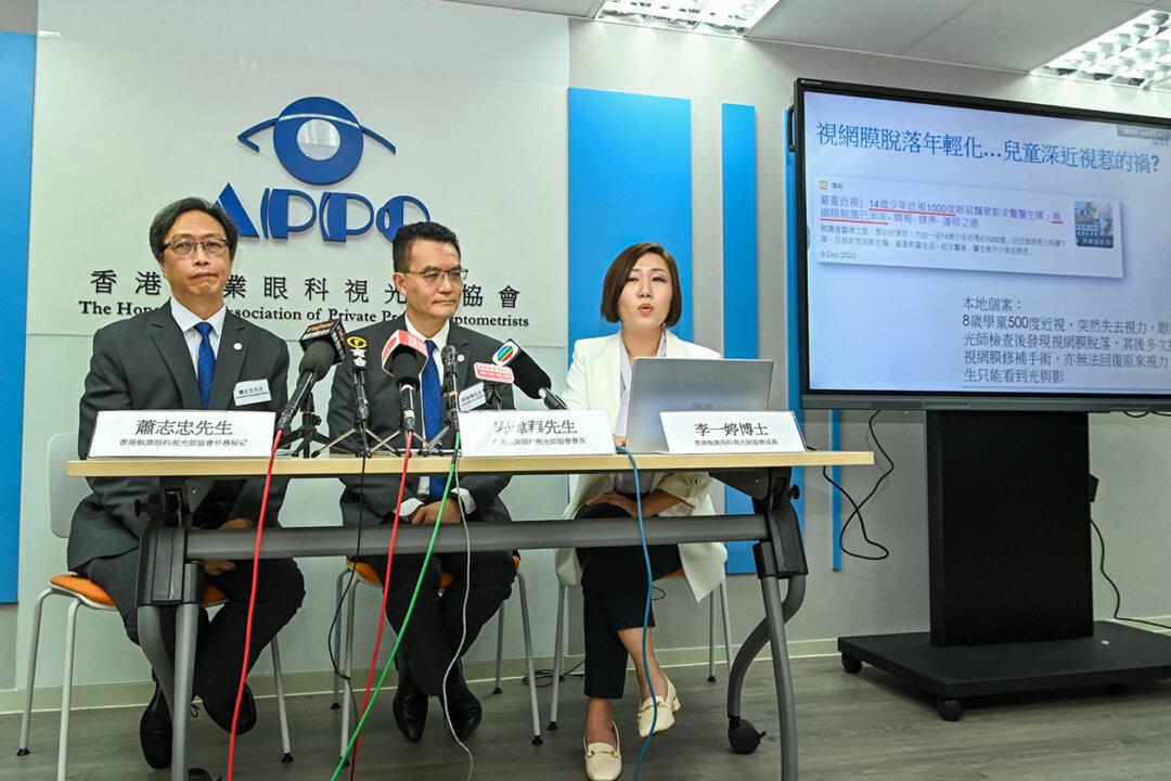 Hong Kong Optometrists Association Survey: 20 Percent of Myopic Students Nearsighted to at Least 275 Degrees on First Examination