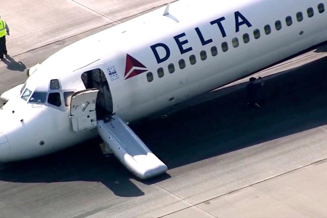 Delta Plane Lands With Nose on Runway at Charlotte Airport
