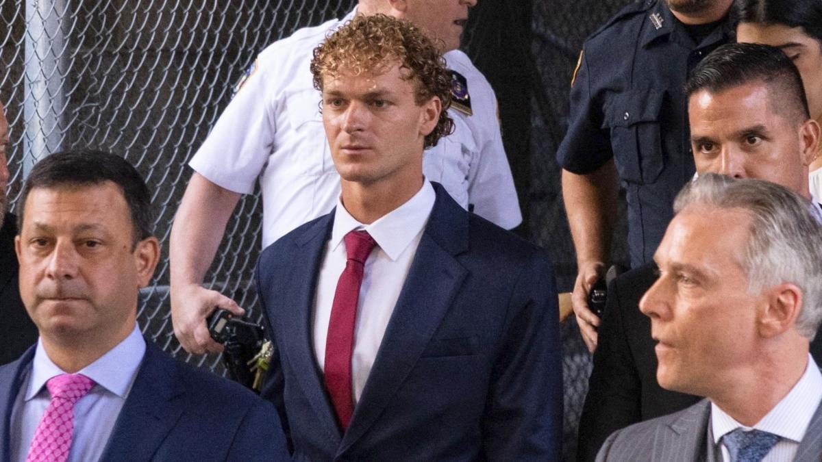 U.S. Marine veteran Daniel Penny (C) leaves Manhattan criminal court after his arraignment on manslaughter charges in connection with the death of Jordan Neely, in New York, on June 28, 2023. (Yuki Iwamura/AFP via Getty Images)