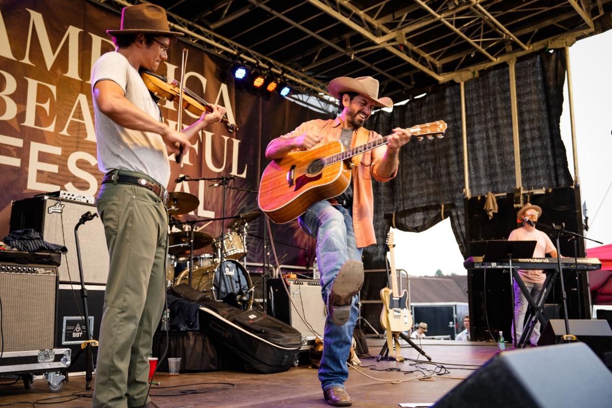 Danny Griego performs at the America the Beautiful Festival in Deerpark, N.Y., on July 2, 2023. (Samira Bouaou/The Epoch Times)