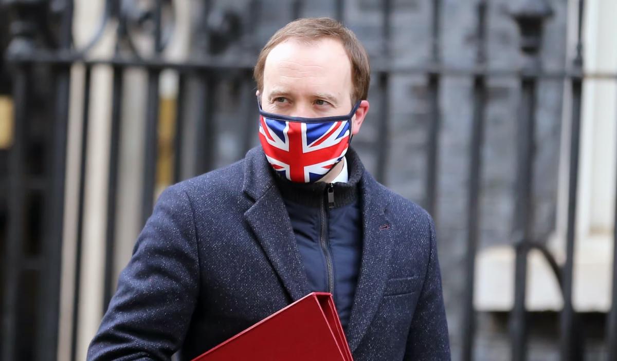 Former UK Secretary of State for Health and Social Care Matt Hancock is seen outside 10 Downing Street in London, on Feb. 15, 2021. (I T S/Shutterstock)
