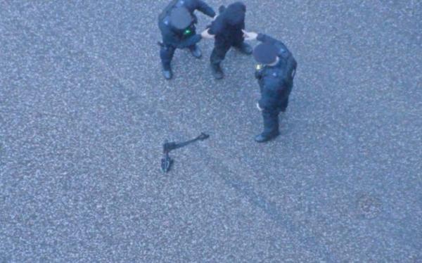 A screen grab from CCTV footage of Jaswant Singh Chail being arrested with a crossbow in the grounds of Windsor Castle in Windsor, England, on Dec. 25, 2021. (Metropolitan Police)