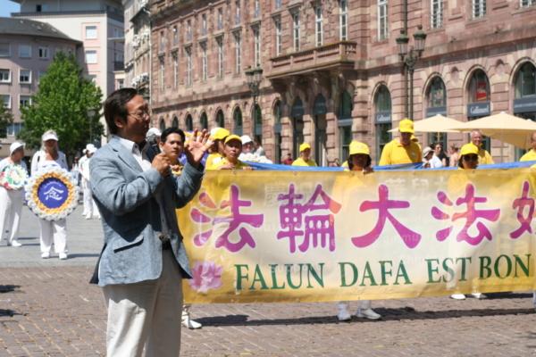 Mr. Man Yan Ng gives a speech in Strasbourg on June 24, 2023. (Phuong Hoang/The Vietnamese Edition of The Epoch Times)