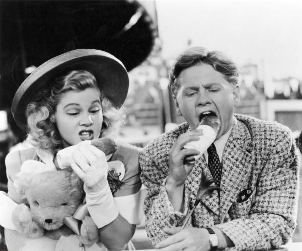 Barbara Frances Morgan (June Preisser) and Jimmy Connors (Mickey Rooney) in a scene from "Strike up the Band." (MovieStillsDB)