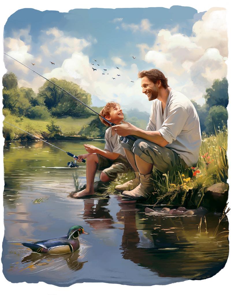 Fishing offers an opportunity for fathers and sons to form strong relationships through a meaningful activity. (Biba Kayewich)