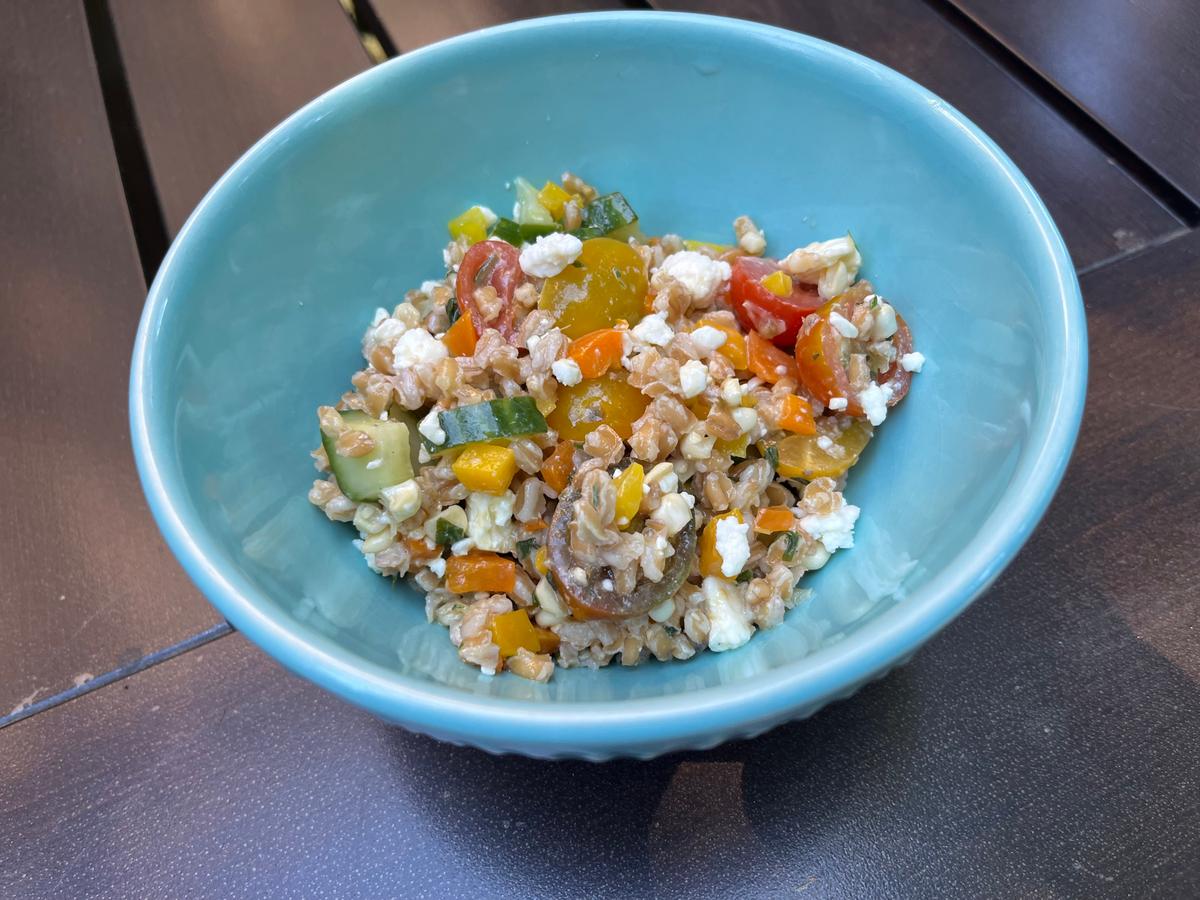 Gazpacho-Style Farro Salad Is Refreshing in the Summer