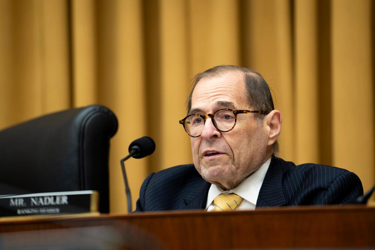 Rep. Jerrold Nadler (D-N.Y.) speaks at a hearing in Washington on July 13, 2023. (Madalina Vasiliu/The Epoch Times)