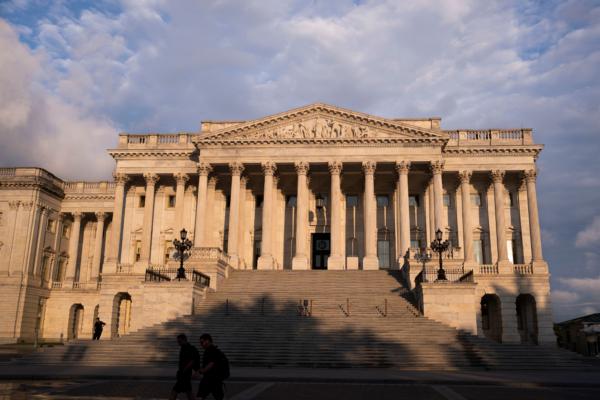 The Senate side of the U.S. Capitol building is seen at sunrise in Washington on July 31, 2023. (Madalina Vasiliu/The Epoch Times)