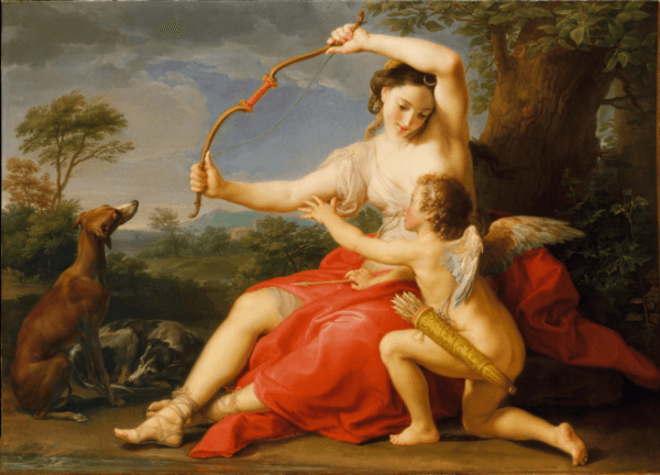 "Cupid and Diana," 1761, by Pompeo Batoni. The Metropolitan Museum of Art, New York. (Public Domain)