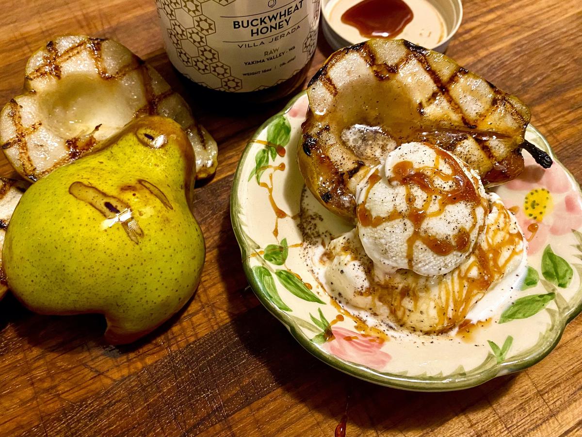 Grilled Pears With Ice Cream, Honey, and Pepper Is Summer’s Best Easy Dessert