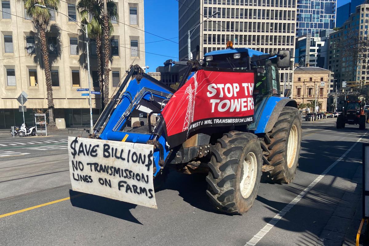 Farmers Travel to Melbourne to Protest Renewable Transmission Projects