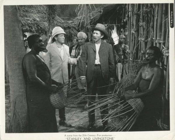 Henry M. Stanley (Spencer Tracy, L) and Jeff Slocum (Walter Brennan), in "Stanley and Livingstone." (20th Century Fox)
