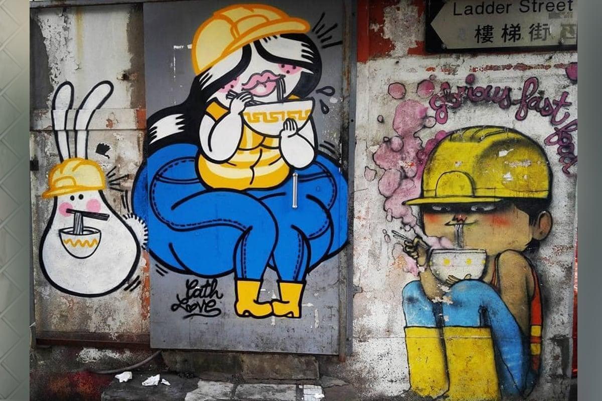 Over 10-Year-Old ‘Noodle Eating’ Graffiti Accused of Violating National Security Law Removed by Hong Kong Government