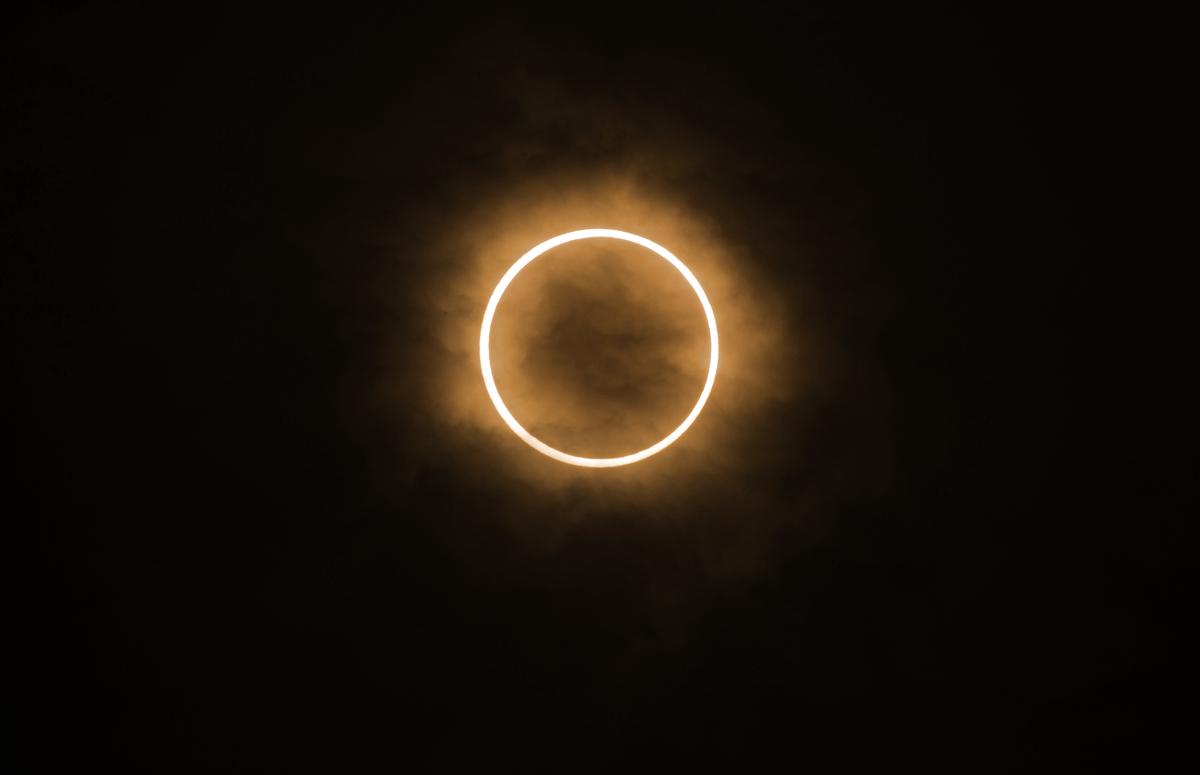 An annular solar eclipse is observed on May 21, 2012, in Tokyo, Japan. (Masashi Hara/Getty Images)