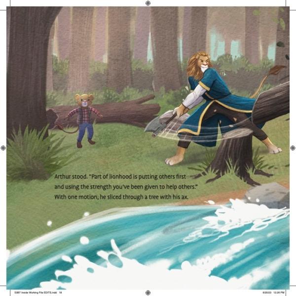 "The Test of Lionhood" teaches masculine strength should be used to help others. (Courtesy of Brave Books)