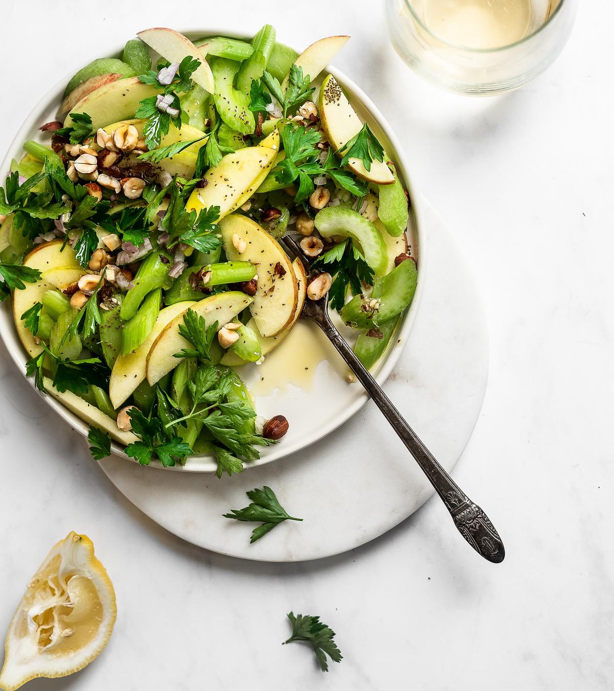 Celery Salad With Apples and Hazelnuts