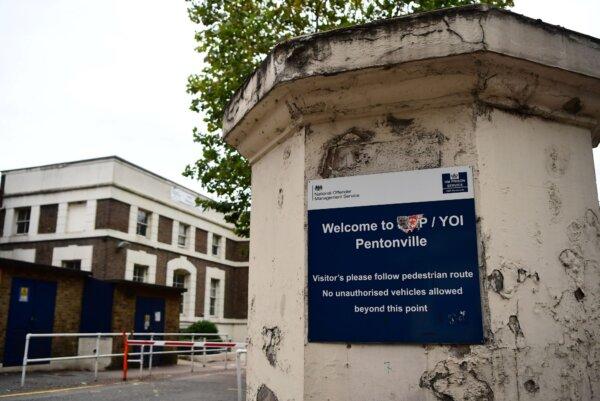 The exterior of one of Britain's oldest prisons, HMP Pentonville in north London, on Aug. 22, 2018. (PA)