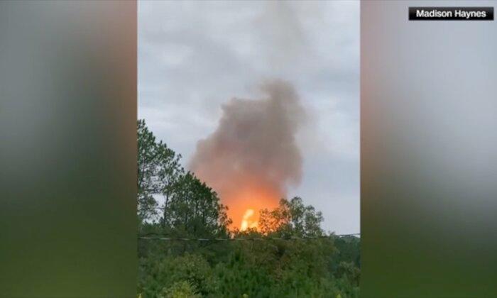Witness Footage: Massive Flames Sparked by Pipeline Explosion Shoot in Air in Arkansas
