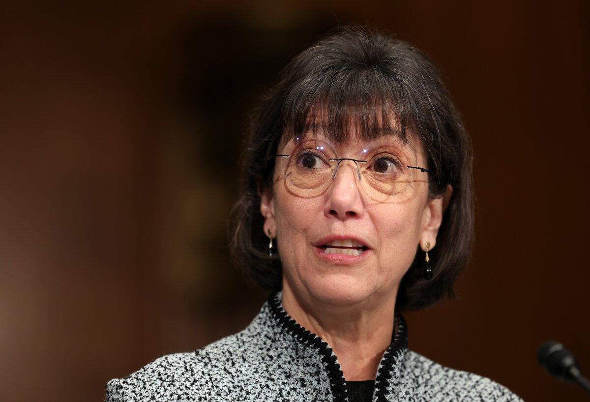 Dr. Monica Bertagnolli, director of the U.S. National Institutes of Health, in Washington on Oct. 18, 2023. (Kevin Dietsch/Getty Images)
